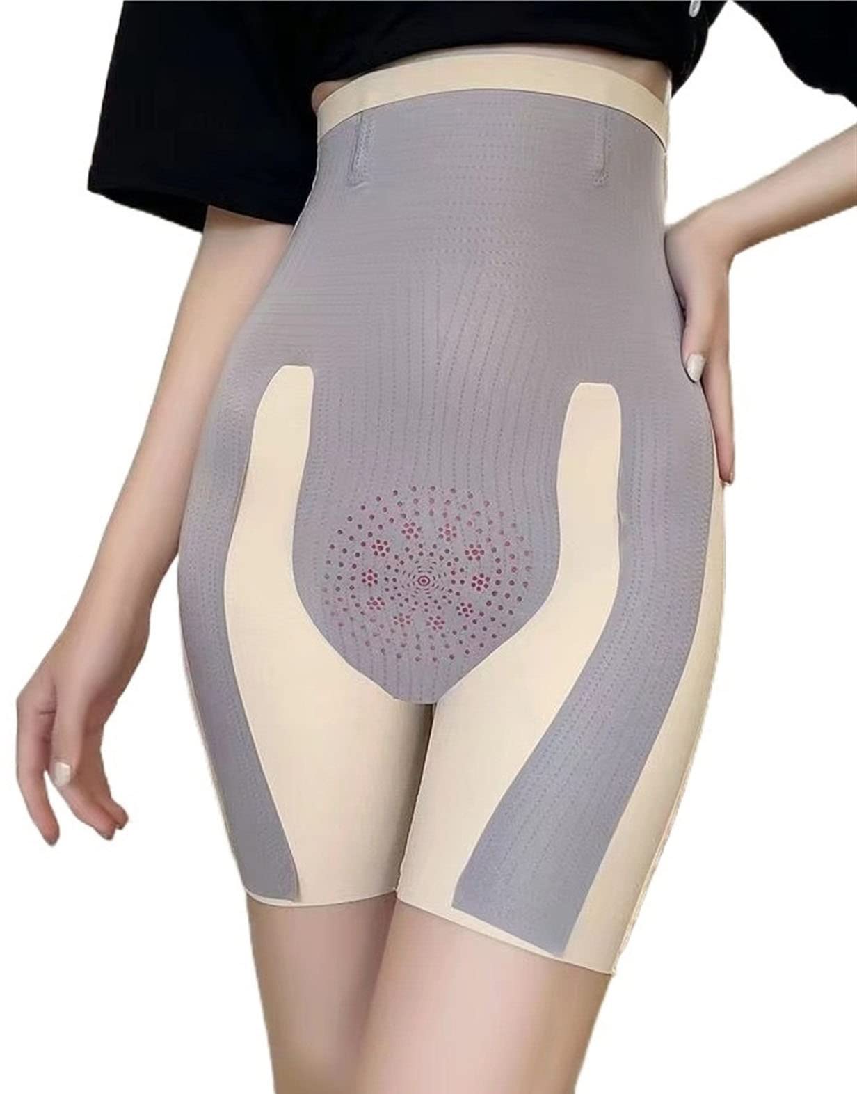 Gaine Amincissante Taille Haute Croisée Respirante - Body Shaper Maille Confort Femme (Noir/Peau)