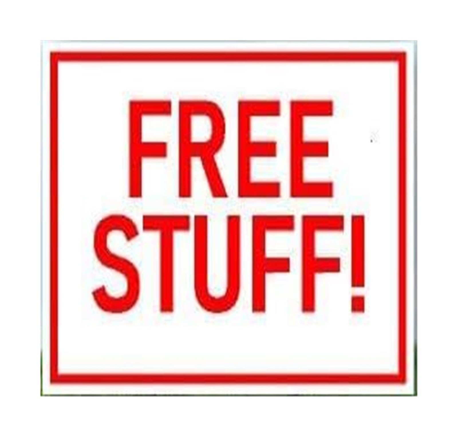 PIUHRKLEVD Stuff Sign Double Sided Yard Red White Garage for Driveway Moving Attention Grabber Metal (8 X 12 inch)