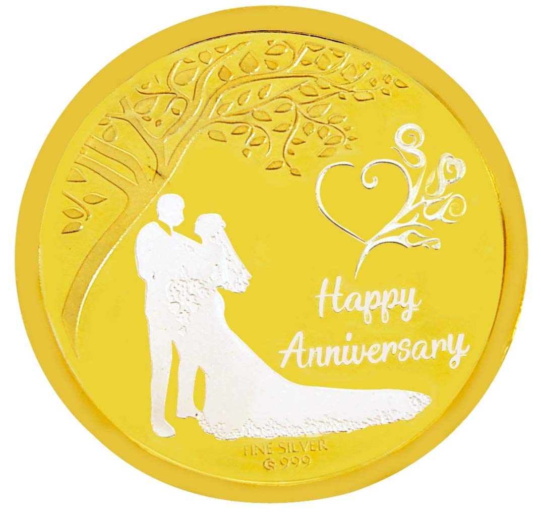 10 grams pure silver coin anniversary gift Bis Hallmark 999 fine silver 10 GM Happy Anniversary Coin for gift in happy birthday & happy anniversary festive gift pack .gift for wife wedding anniversary special. (B0841MKBJS) Amazon Price History, Amazon Price Tracker