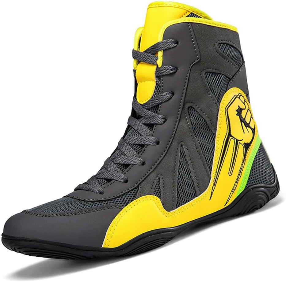 Men's Boxing Shoes Breathable Boxers Wrestling Trainer Non Slip Youth Bodybuilding Competition Shoes for Athletic Fitness