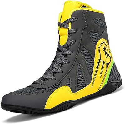Mens Boxing Shoes Breathable Boxers Wrestling Trainer Non Slip Youth Bodybuilding Competition Shoes for Athletic Fitness