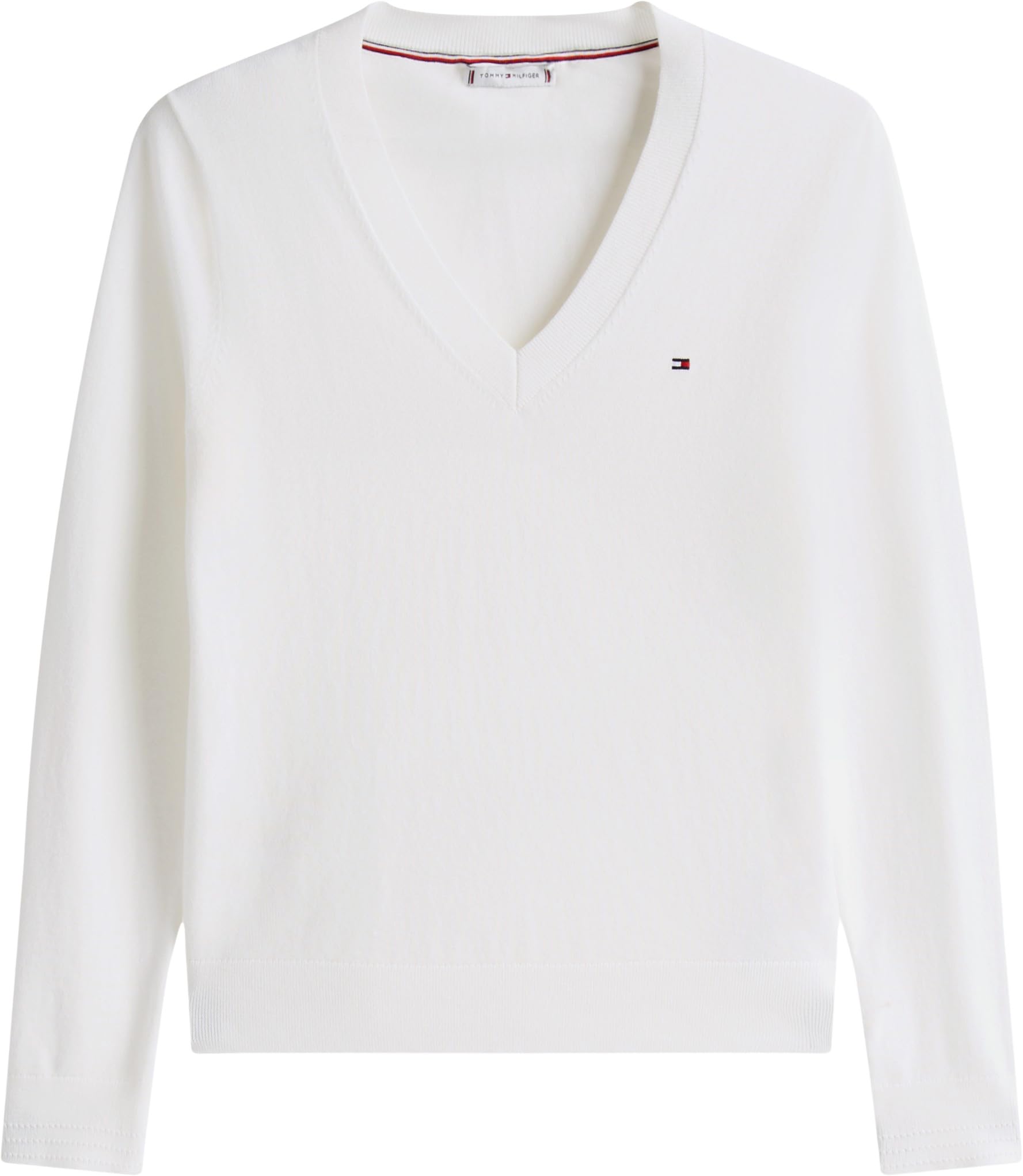 Tommy Hilfiger Damen Pullover Co Jersey Stitch Sweater V-Ausschnitt