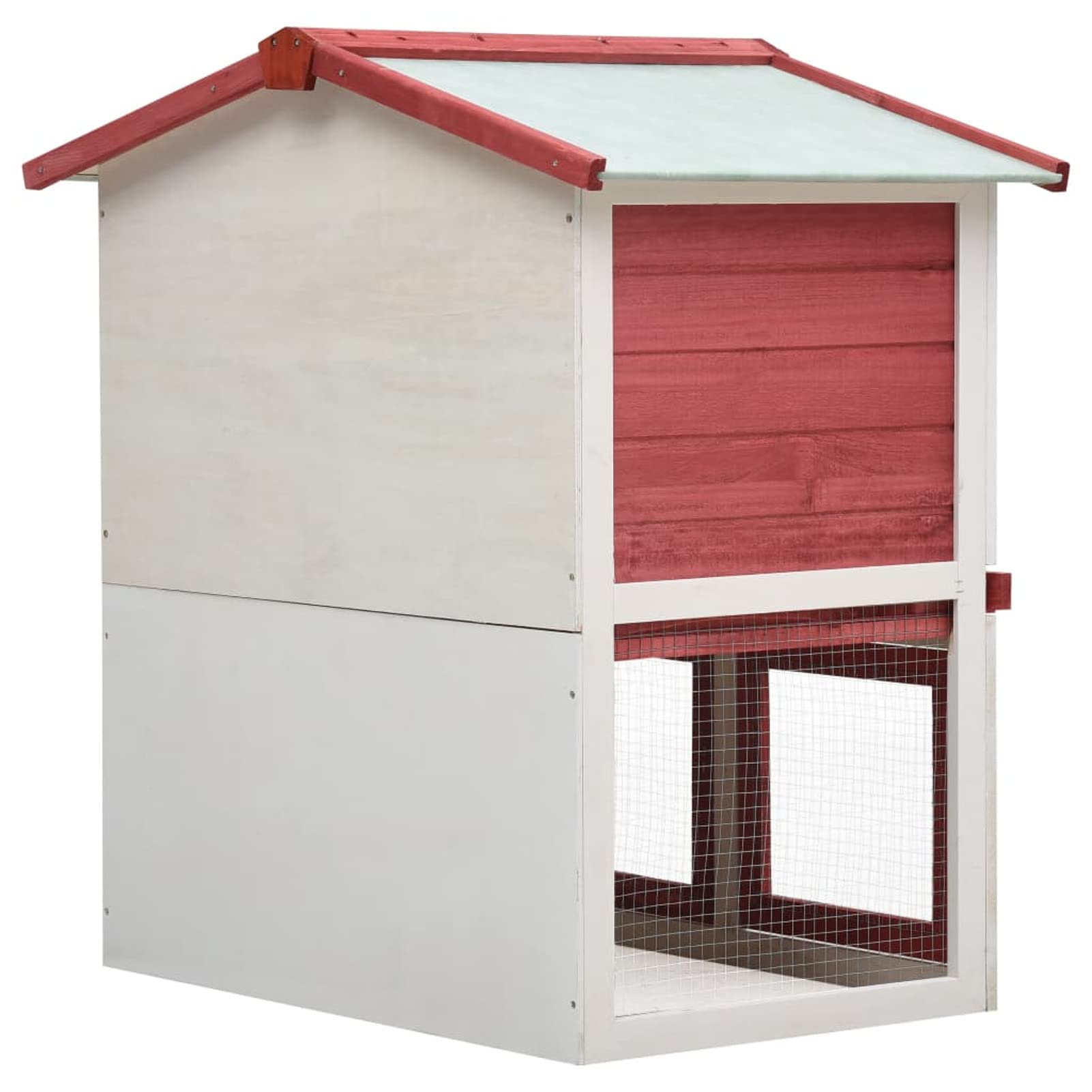 ZEYUAN Jaula conejera con 3 Puerta, Jaula Cobaya, Jaulas para Conejos, Jaula Hamster, Casa Conejo, Casita Conejo, Kid Conejo,s Madera Rojo