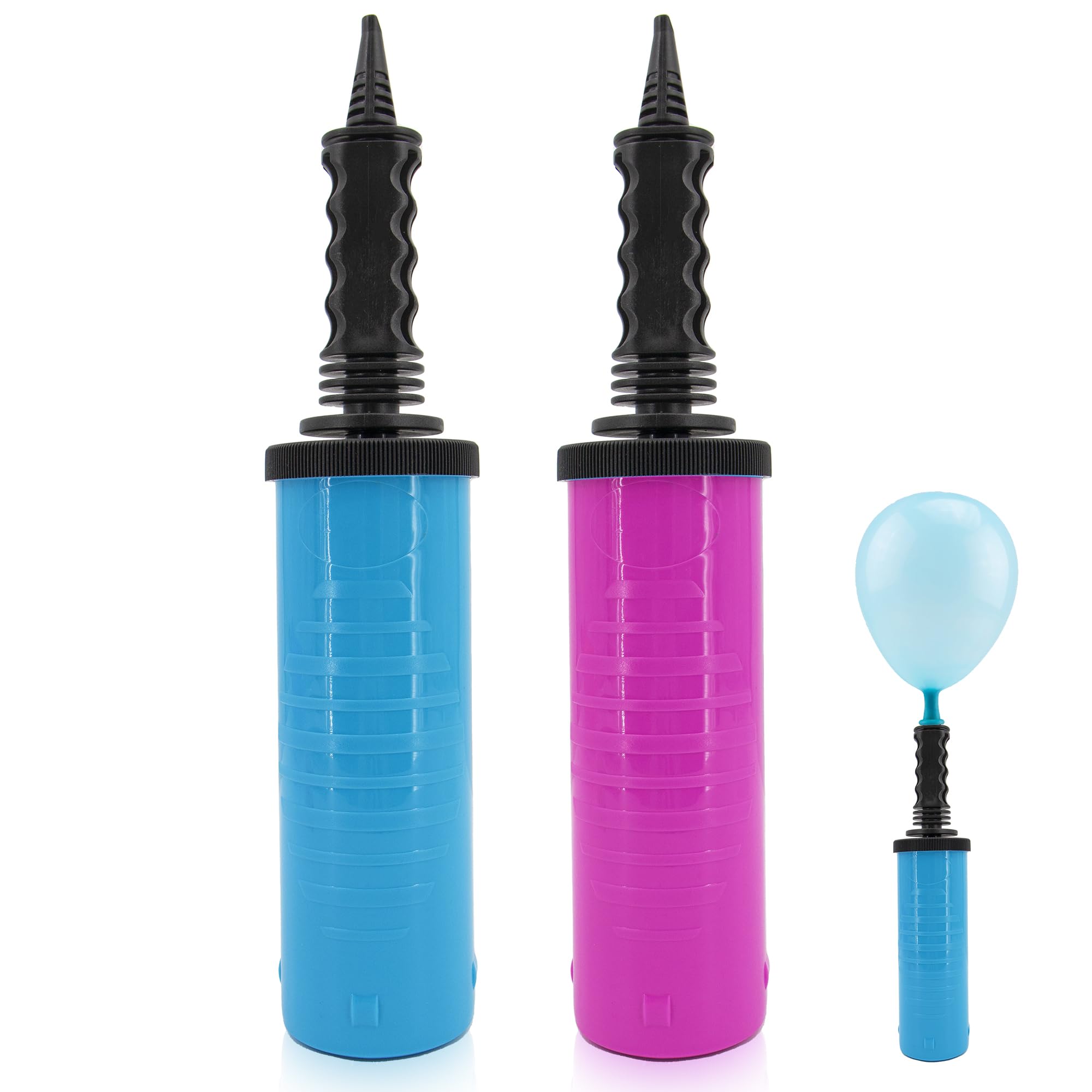 Time to Sparkle 4PCS Hand Air Pump for Balloons - 5.3 * 29.5cm Portable Manual Balloon Pump Mini Hand Pump for Inflatables Pool Floats Party Garlands Exercise and Yoga Balls Pink&Blue