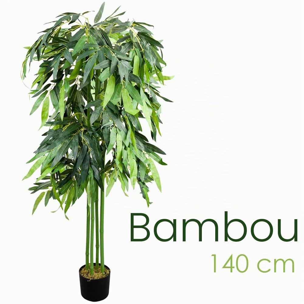 Bambou Plante Artificielle Artificiel Plastique 140cm Decovego