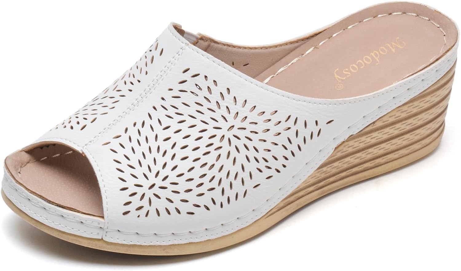 Women's Platform & Wedge Sandals: Comfortable & Lightweight Low Heeled Summer Open Toe Casual Dressy Slip on Wide Width Sandals With Memory Foam Cushioned Footbed