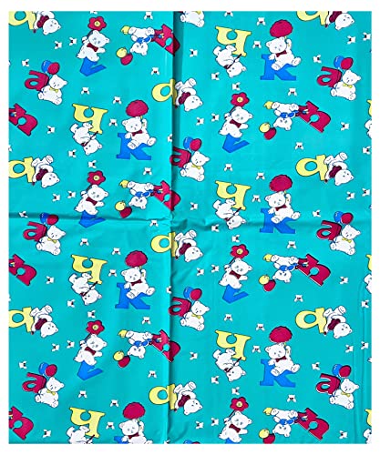 Image of EcoSoft Plastic Sheet,PVC Sheet for Kids,Rubber Sheet for Babies,Bed Wetting Protector(90 x 135 cm) (Alphabet Blue & Green)