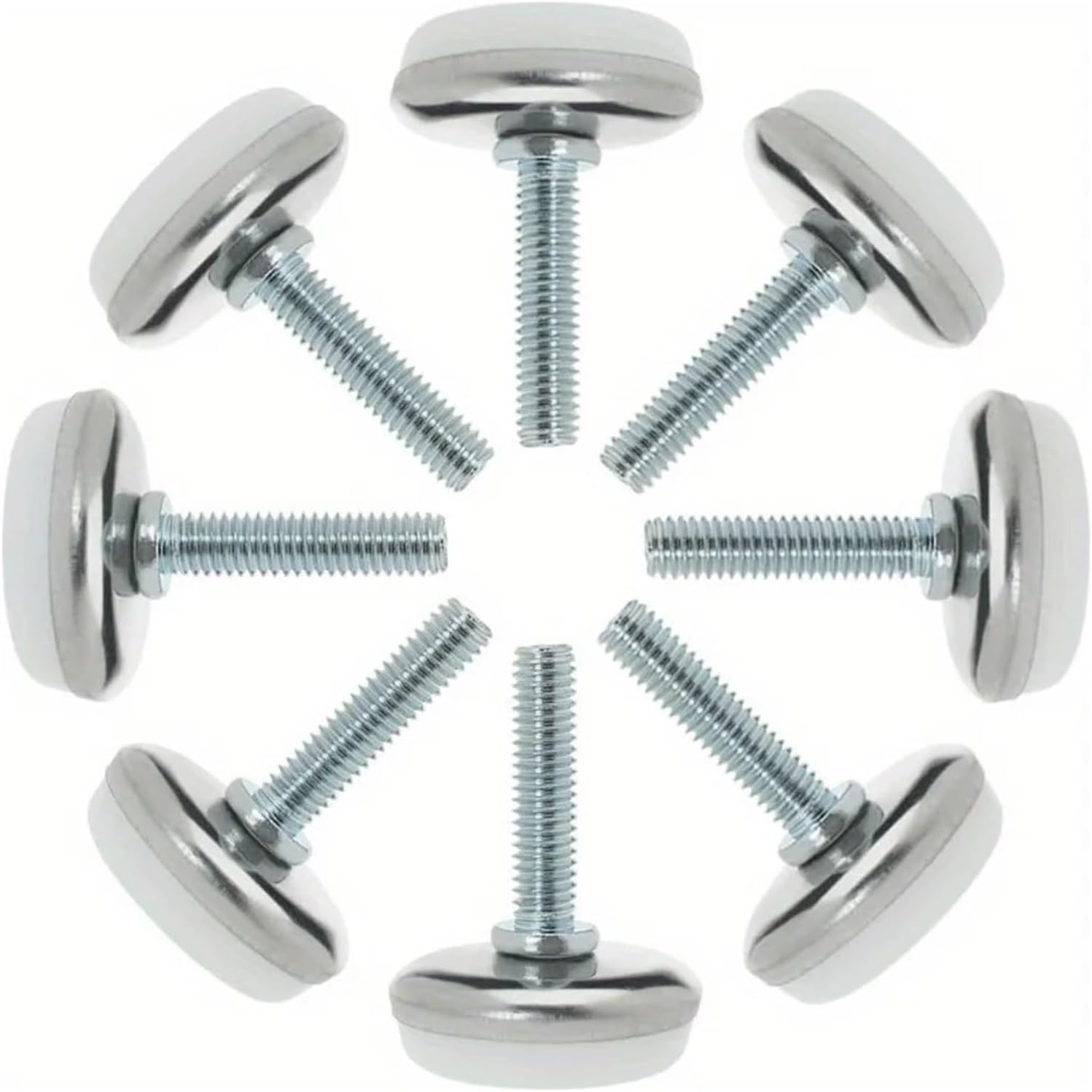 Felt Furniture Pads 32pcs M6 x 23 x 28mm Screw on Furniture Glide Leveling Feet Adjustable Leveler Pad for Chair Industrial Machine Desk Leg