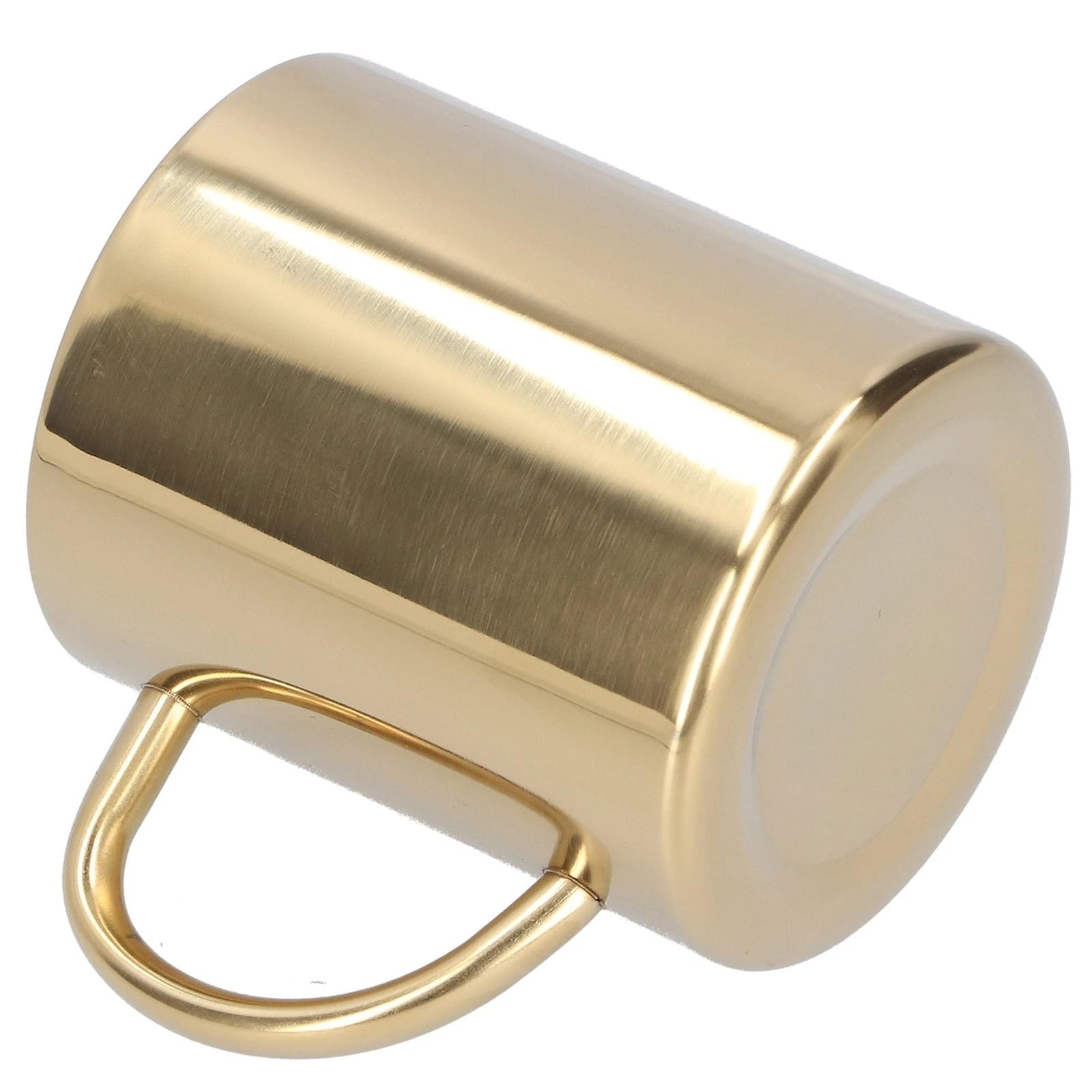 400 ml Kaffeetasse 304 Edelstahl Doppelschicht Verbrühungsschutz Becher Tasse mit Griff for Kaffee Tee Wasser Home Küche Zubehör Für Küchen, Cafés, Restaurants(Silver)