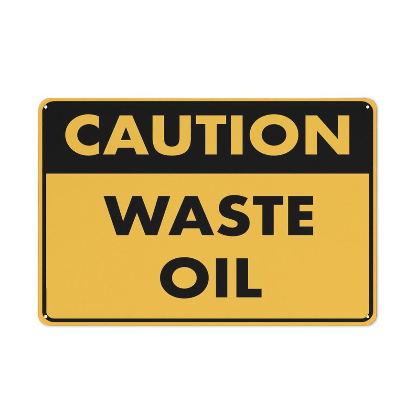 Caution Waste Oil Sign Metal Signs 12X8 Inch Rust Free Aluminum,Uv Ink Printing,Durable/Weatherproof Outdoor For Home