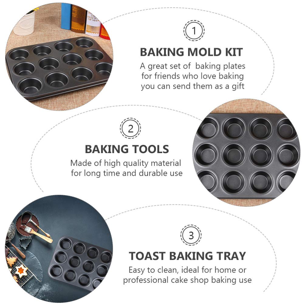 Forma do pieczenia, forma do ciasta, forma do pieczenia chleba 5 szt. Nonstick Zestaw do pieczenia Zestaw do pieczenia ze stali węglowej zawiera bochenek Blacha do ciastek Kwadratowa patelnia na muffi