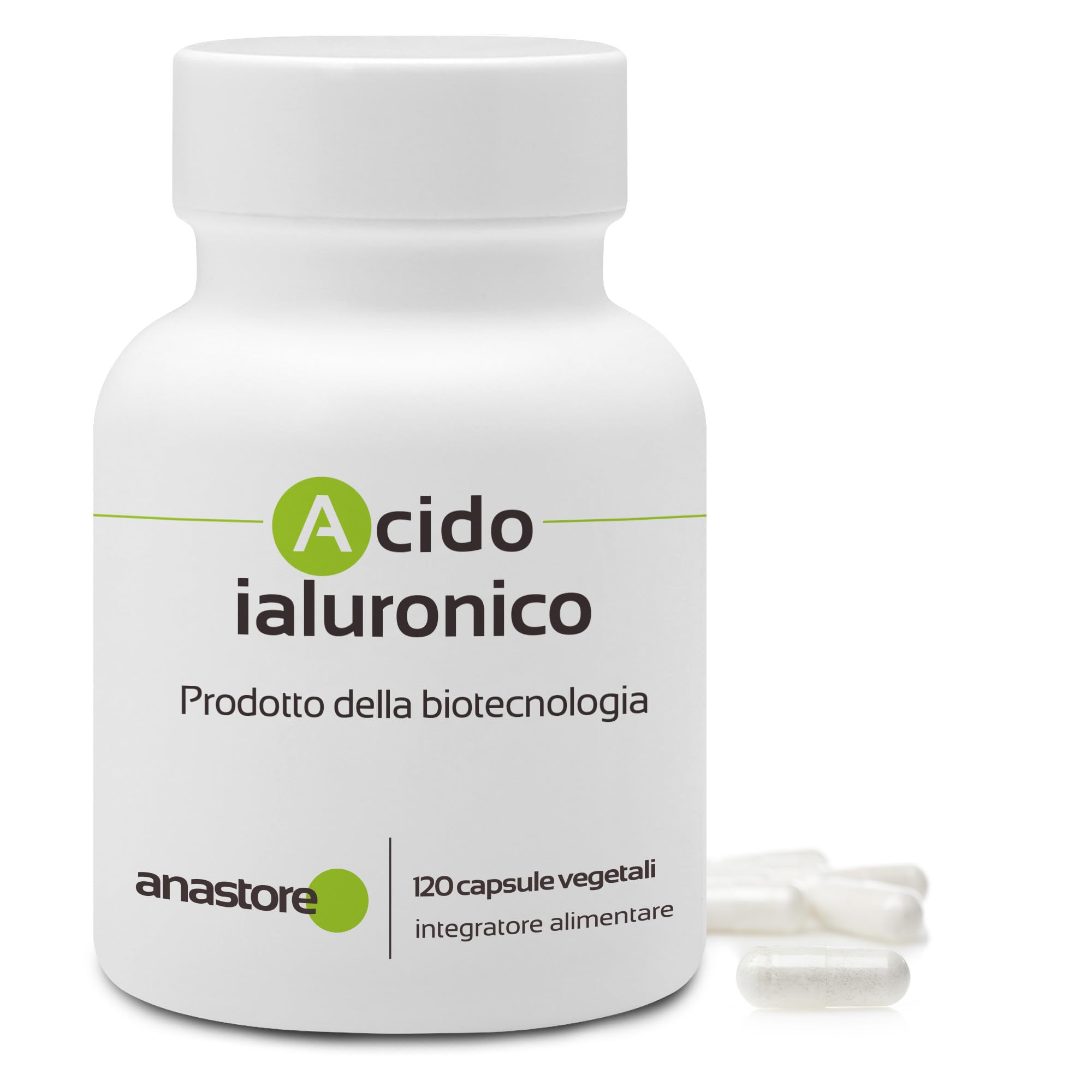 ACIDO IALURONICO di origine BIOTECNOLOGICA * 100mg / 120 capsule vegetali * Purezza garantita al 90% *100% SODDISFATTI o RIMBORSATI* Fabbricato in Francia