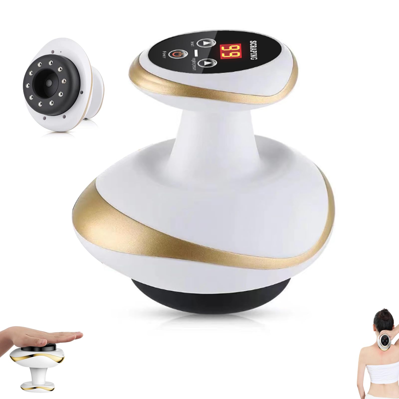 vacuvia cellulite massager,masajeador anticelulitico reductor,con Luz Roja y Calor, Reduce la Apariencia de Celulitis, Portátil y Recargable ﻿(a)