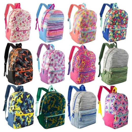 24-Pack Assorted Color Kids School Backpacks