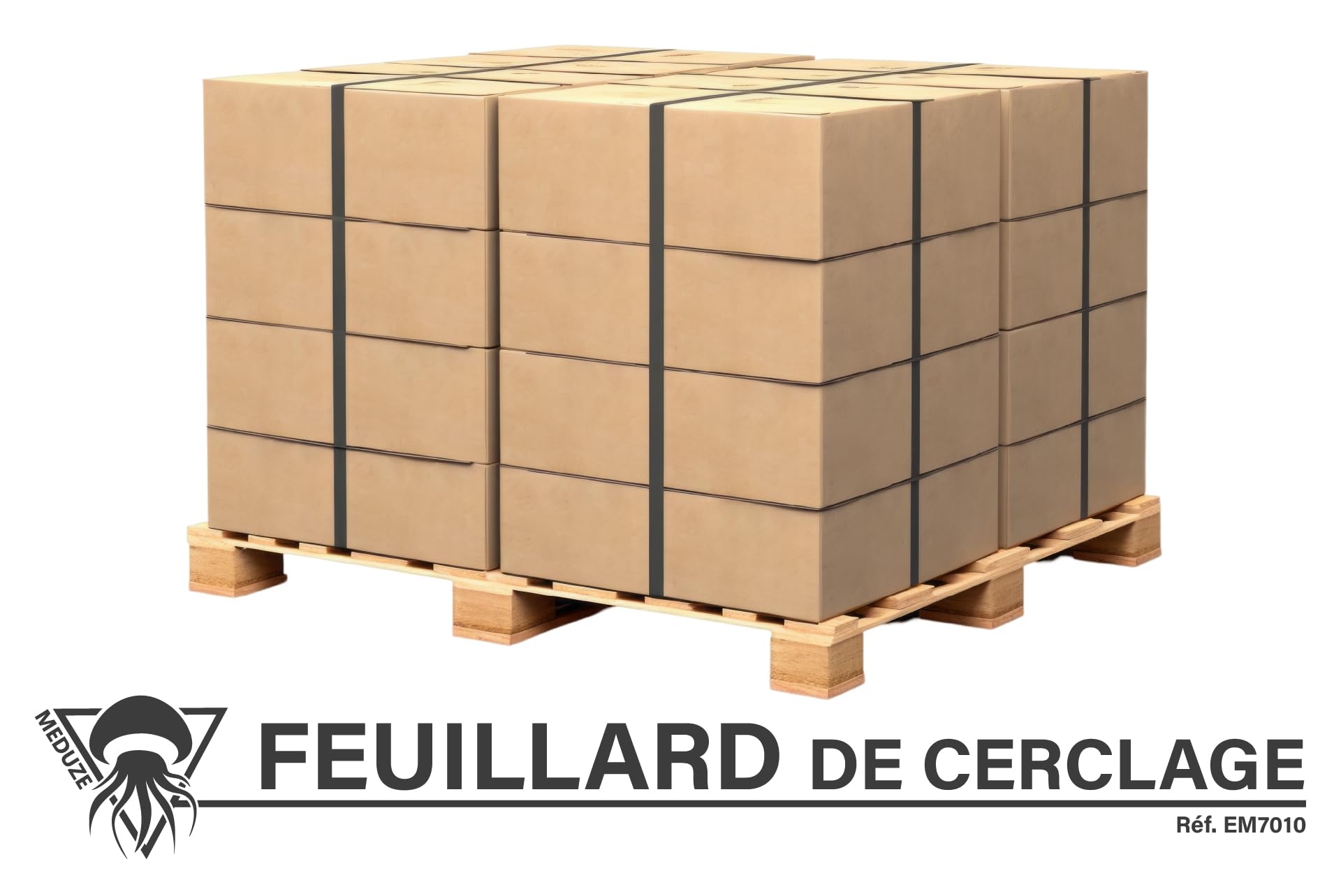 Méduze - Feuillard de cerclage noir 12 mm x 1500 m - En polypropylène - Recyclable - Polyvalent