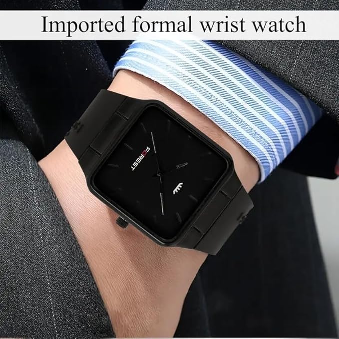 Image of Forest Men's Analog Watch - Square Dial Case | Stylish Quartz Wrist Watch for Men | Modern Design | Casual Wear Fashion Accessory