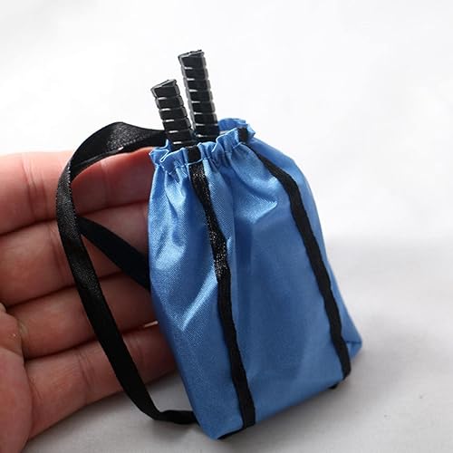 Vista 3 de Colaxi Juego de raqueta y pelota de tenis en miniatura 1/6 en miniatura, accesorios de decoración de casa de muñecas en miniatura