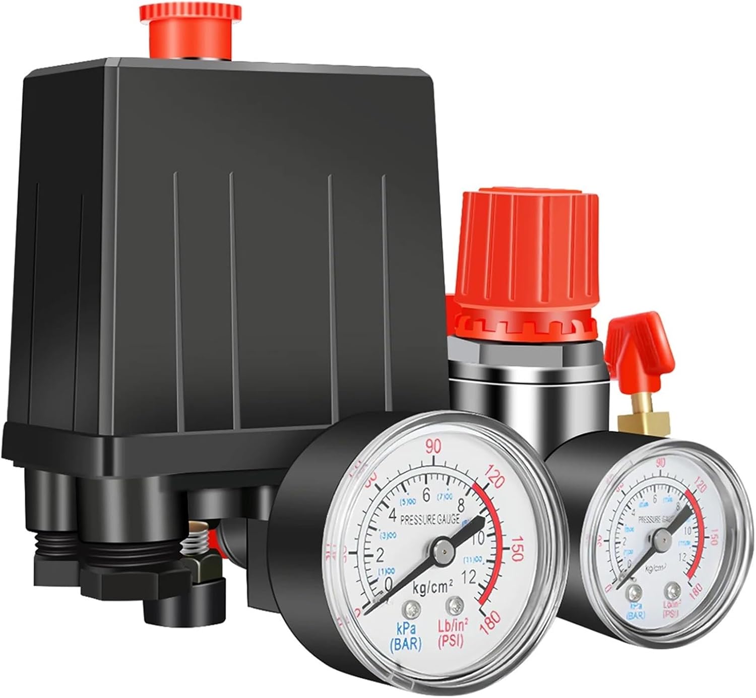 90-120PSI Air Compressor Pressure Switch Valve Control Manifold Regulator Gauges Safety Valve 1/4"BSPT Air Compressor Parts