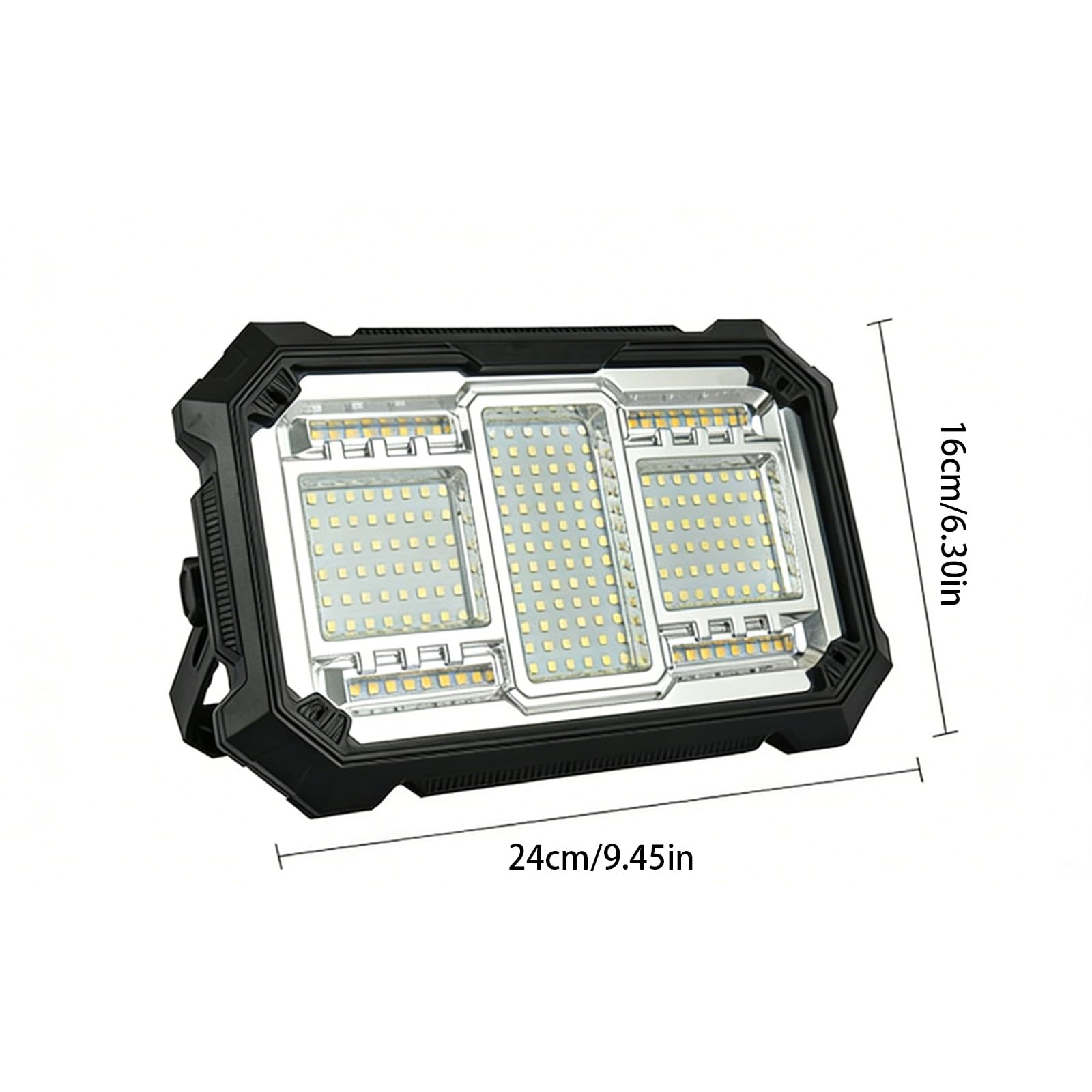 Torcia elettrica di ricarica solare IP68 con fascio regolabile e maniglia pieghevole per lampada di luminosità regolabile all'aperto