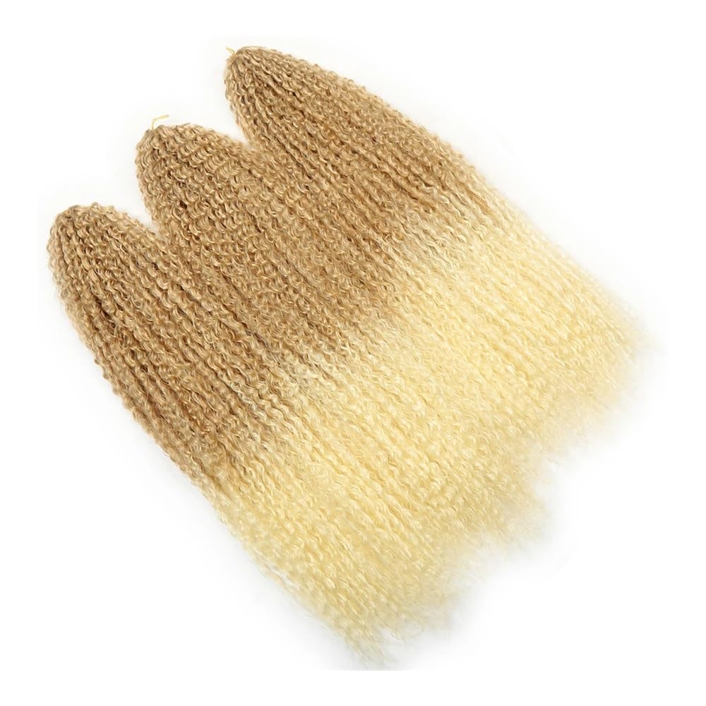 Deep Twist warkocze do przedłużania włosów, 3 sztuki, afro kinky kręcone warkocze, miękkie włosy do szydełkowania, dla kobiet (T27-613_50 50 cm)