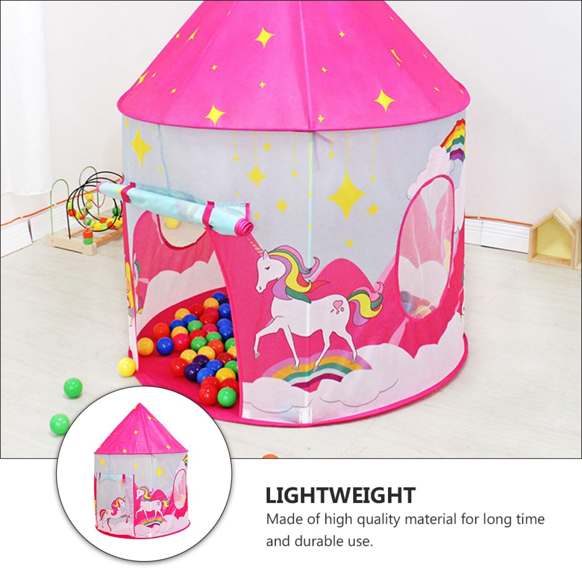 Casetta da Gioco per Interno Riparo Gioco Pieghevole Rosa Porta Avvolgibile Materiale Lavabile e Traspirante Spazio per Giocare e Sedersi per Casa e Creatività Infantile