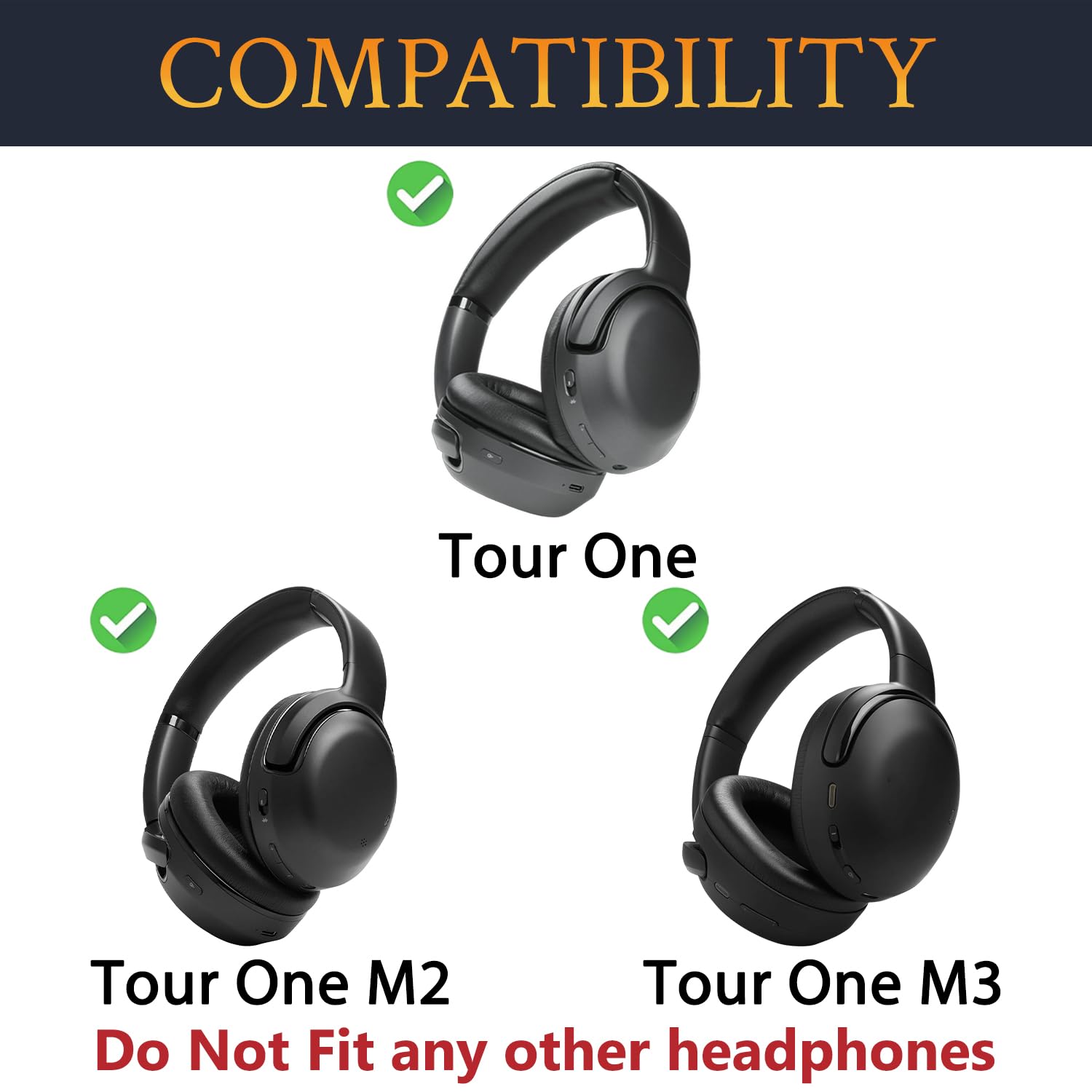 SOULWIT Bandeau Couverture pour JBL Tour One/Tour One M2/Tour One M3 Casque, Pièce de Rechange pour Headband