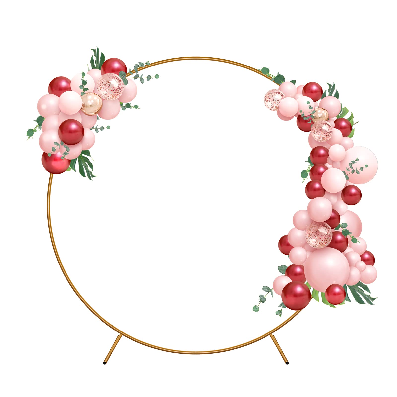 VIVOGROW 6.8FT Wedding Arch Balloon Backdrop Stand, Round Metal Frame for Ceremony, Anniversary, Party, Photo, Booth, Decoration