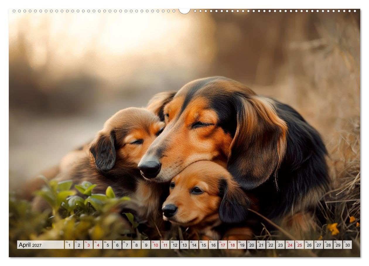 Lieblingshund Dackel (hochwertiger Premium Wandkalender 2027 DIN A2 quer), Kunstdruck in Hochglanz: Treue Blicke und kleine Abenteuer (CALVENDO Tiere)