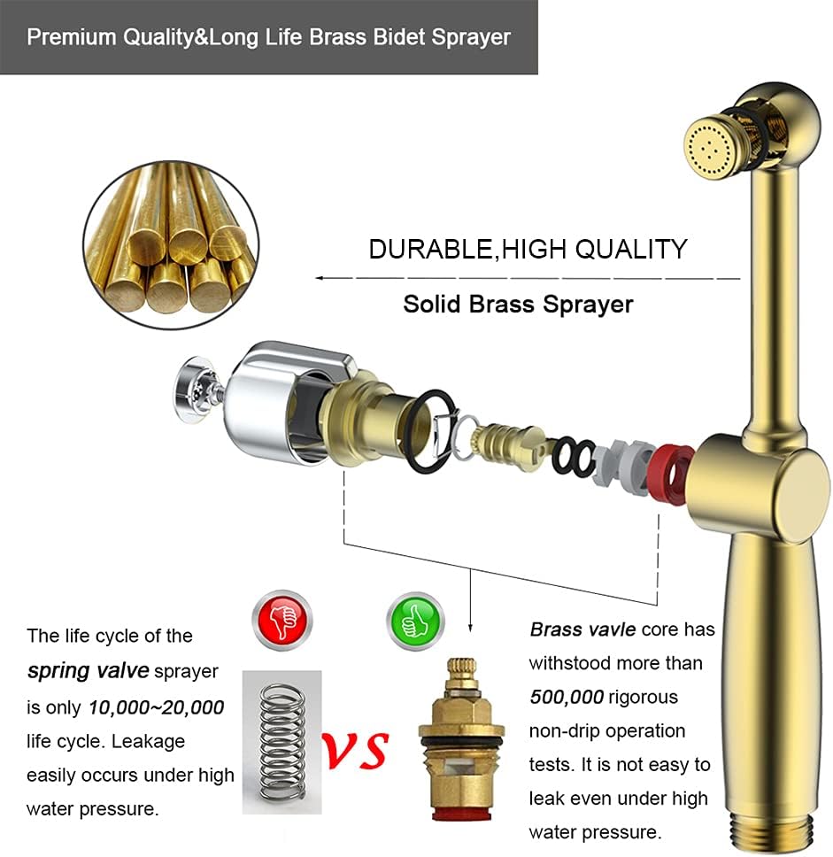 Best Deal Product Handheld Bidet Sprayer for Toilet, Uvish Toilet Sprayer - Adjustable Water Pressure Control with 59 Bidet Hose for Feminine Wash, Chrome Brass Cloth Diaper Bidet Toilet Sprayer for Diaper Wash Flash Deals - 80% OFF Handheld Bidet Sprayer for Toilet, Uvish Toilet Sprayer - Adjustable Water Pressure Control with 59 Bidet Hose for Feminine Wash, Chrome Brass Cloth Diaper Bidet Toilet Sprayer for Diaper Wash