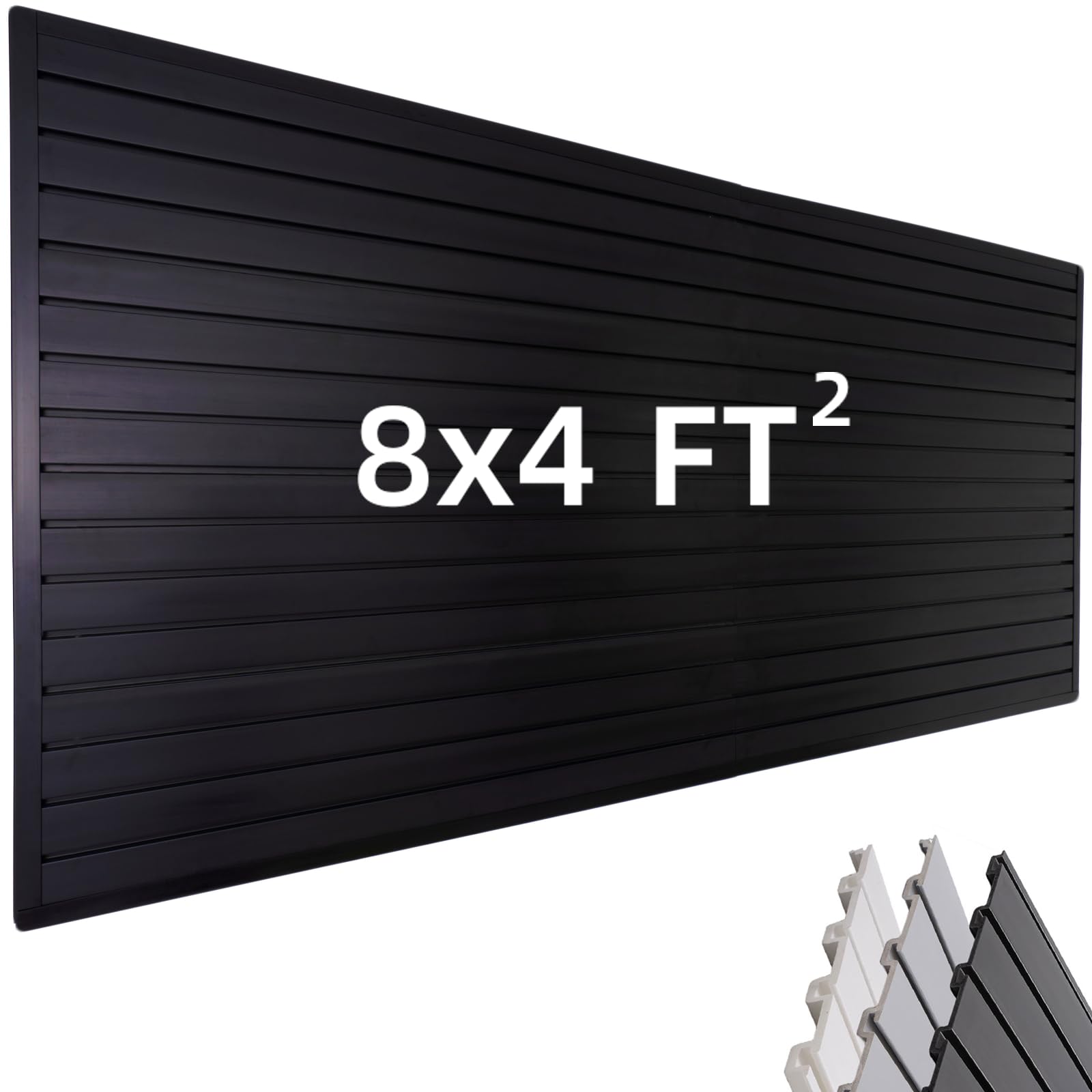 Slat Wall Paneling Garage Wall Organizer, Black Slatwall Panels 4'x8' Garage Tool Organizer Wall Mount Garage Slat Wall Storage Systems, Slat Board PVC Wall Panels Garage Storage Organization ProductSlat Wall Paneling Garage Wall Organizer, Black Slat…