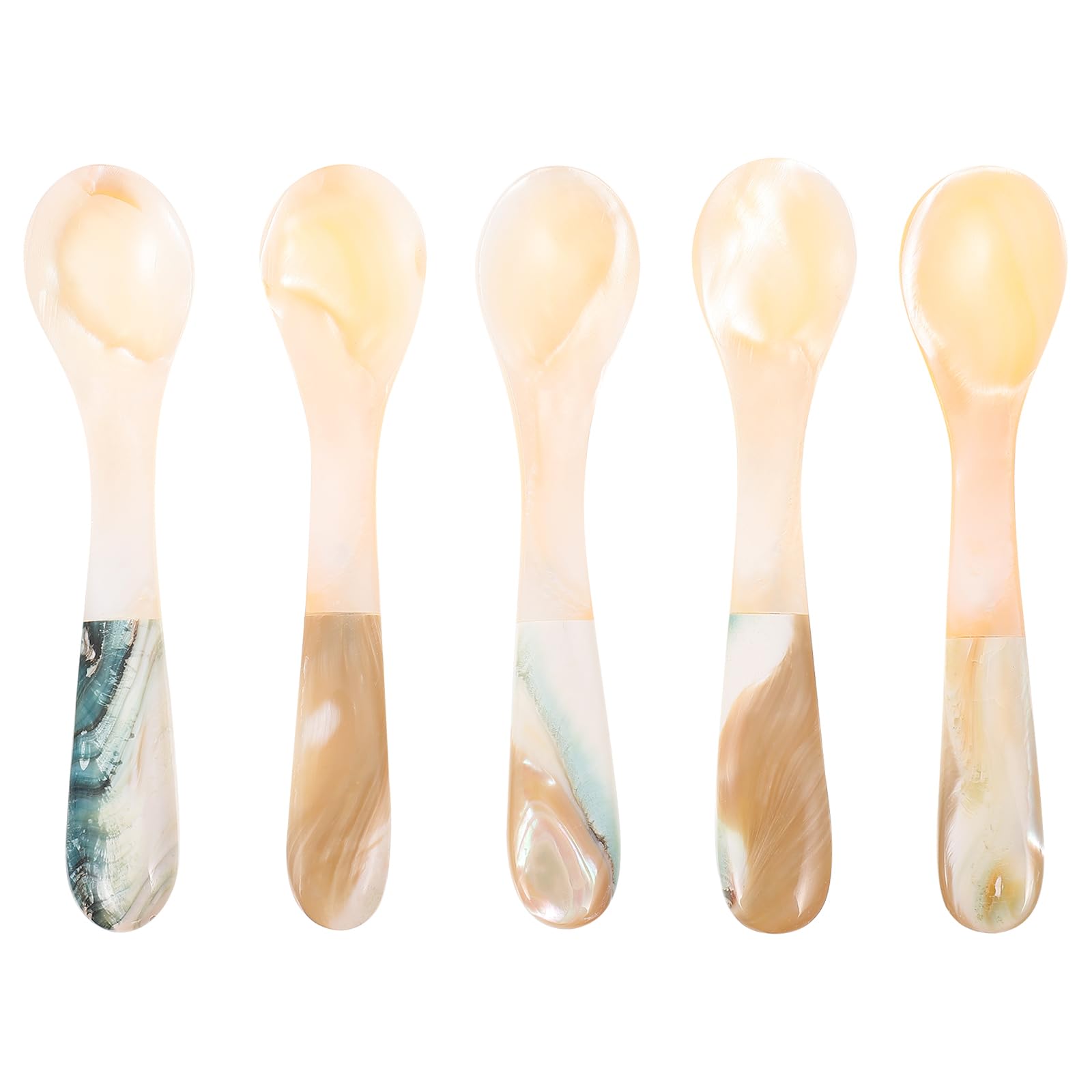 5 pezzi Cucchiaini da Dessert Multifunzione in Cucchiai per Caffè Gelato e Dessert Materiale Resistente e Design Elegante per Uso Quotidiano e Regalo
