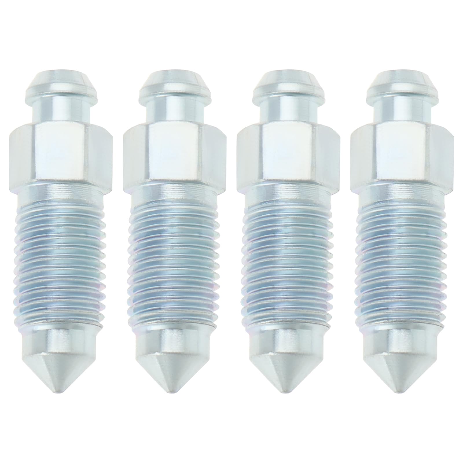 4 Pezzi Q235 Vite di Spurgo Pinza Freno in Acciaio 3/8-24 Nipplo Freno Compatibile con Harley-Davidson 502660 Argento