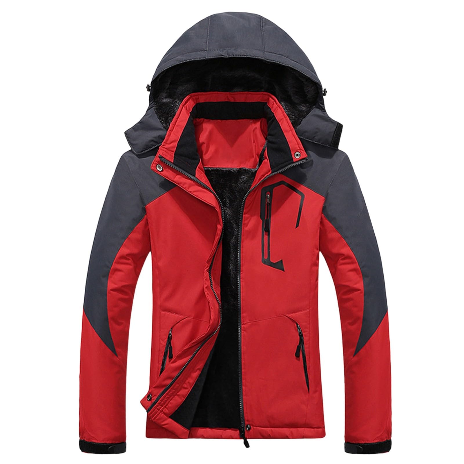 Generisch Chaqueta de forro polar para mujer, chaqueta de invierno, impermeable, transpirable, gruesa, cálida, resistente al viento, chaqueta de softshell, para exteriores, senderismo, trekking