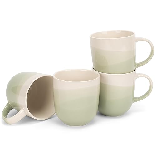 Elanze Designs Triple Dipped Eucalyptus Green 14 ounce Ceramic Stoneware
