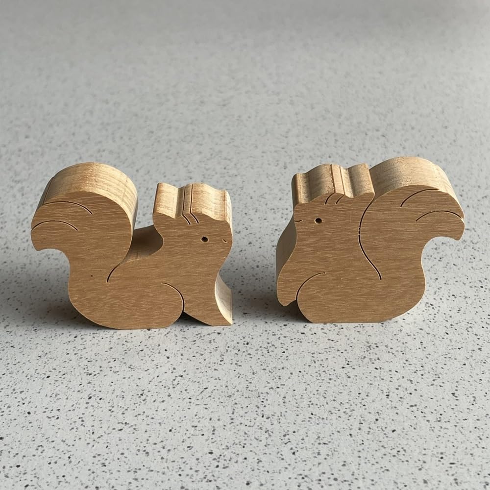 Amazon.co.jp: 木工細工 リス×2 ウッドクラフト インテリア小物 