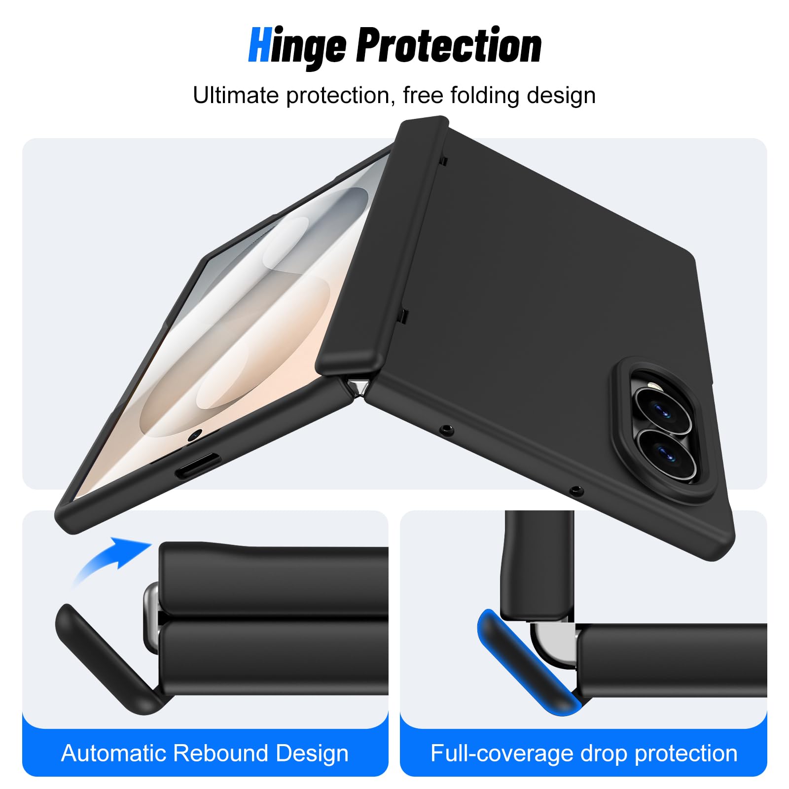 Carcasa para Samsung Z Fold 8 Magnética Película Integrada Carga Inalámbrica, Negro | Película protectora integrada, acabado suave mate, funda antigolpes antiarañazos