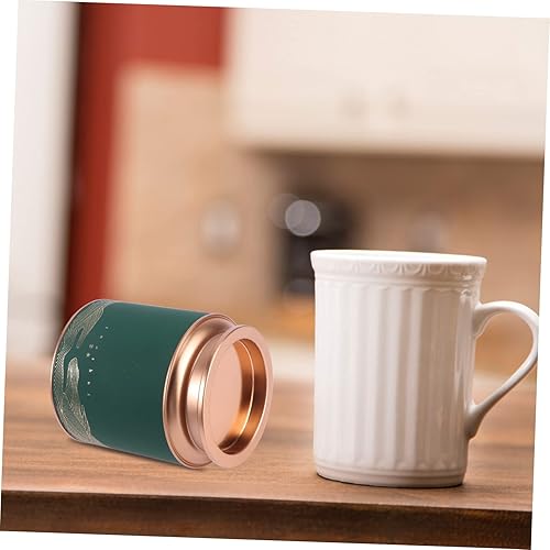 Miniatura 4 de Tarro de té de hojalata para té, tarro de té de hojalata redondo sellado para almacenamiento de té, caja de embalaje de té elegante, recipiente para
