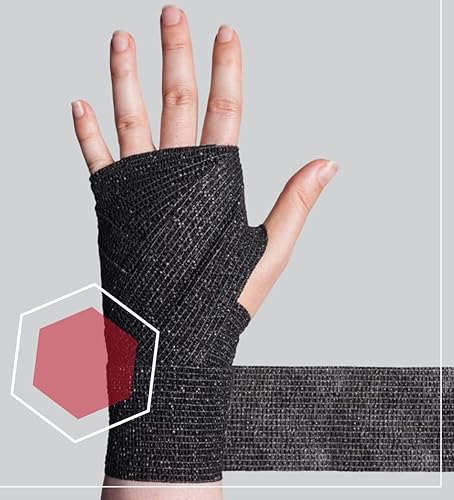 Miniatura 5 de CURAD IRONMAN - Envoltura atlética autoadherente, proveedor médico oficial de IRONMAN, negro, 3 pulgadas x 5 yardas, soporte de compresión para