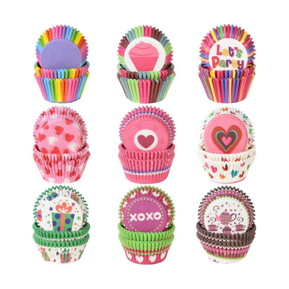 Ciasto 100 sztuk Muffin Cupcake Papierowe foremki do babeczek Foremki do pieczenia muffinw Pudeka na muffiny Foremki na kubki Tace na przyjcia Foremki do pieczenia ciasta/114 (Kolor: 7) (21)