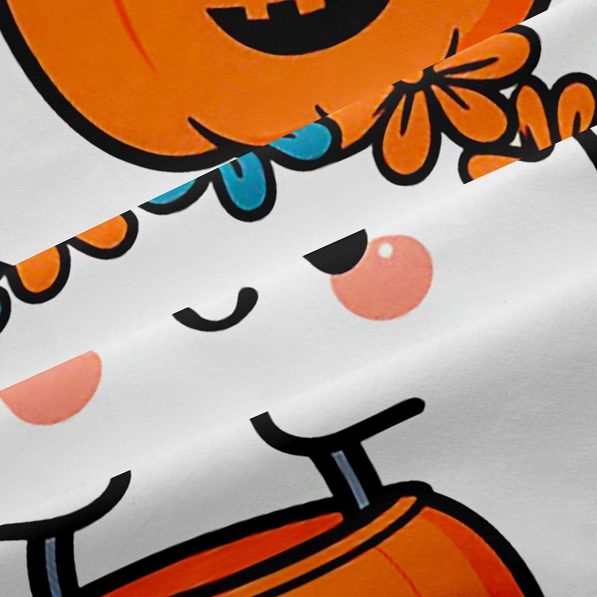 Feelyou Cute Ghost Blackout Curtains Pumpkin Lantern Ghost Darkening Drapes for Bedroom Living Room Decor Happy Halloween Thermal Insulated Shades Window Treatments, 2 Panels 38 x 54 Inch