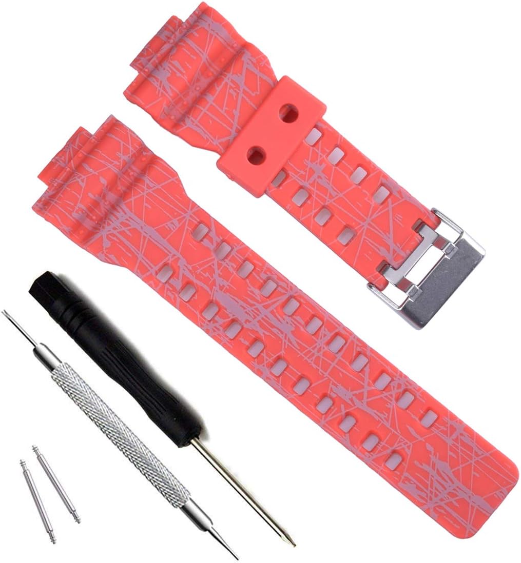 My Time OliBoPo Natural Resin Replacement Watch Band Strap for Casio Mens G-Shock GD120/GA-100/GA-110/GA-100C