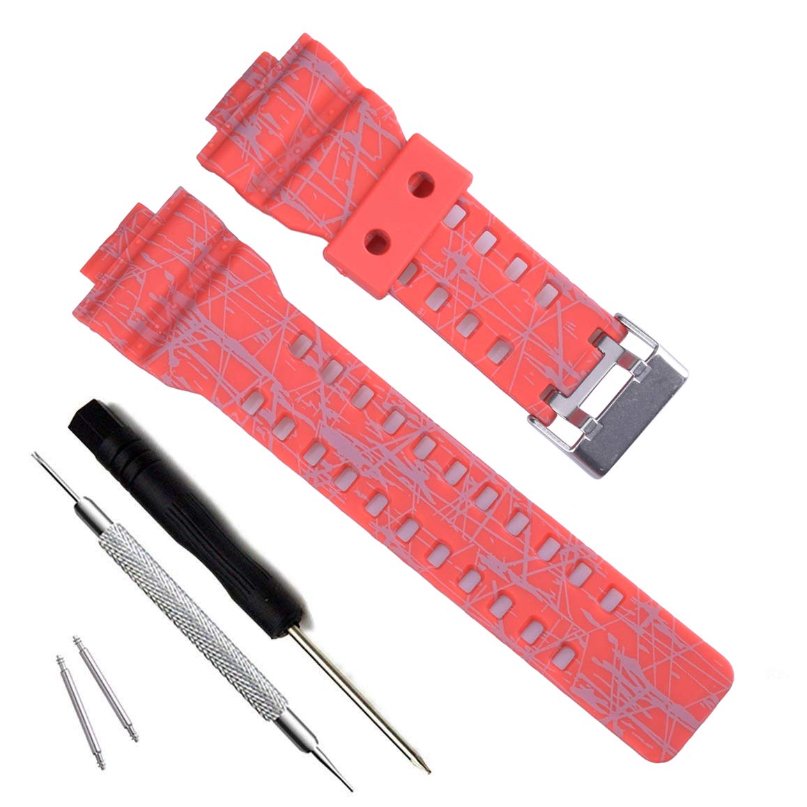 My Time OliBoPo Natural Resin Replacement Watch Band Strap for Casio Mens G-Shock GD120/GA-100/GA-110/GA-100C
