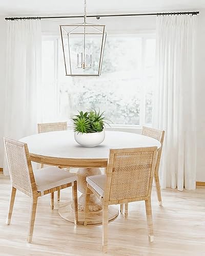 Miniatura 6 de Plantas falsas suculentas artificiales en macetas, arreglo de suculentas de imitación en maceta en maceta de cerámica blanca, cuenco para decoración