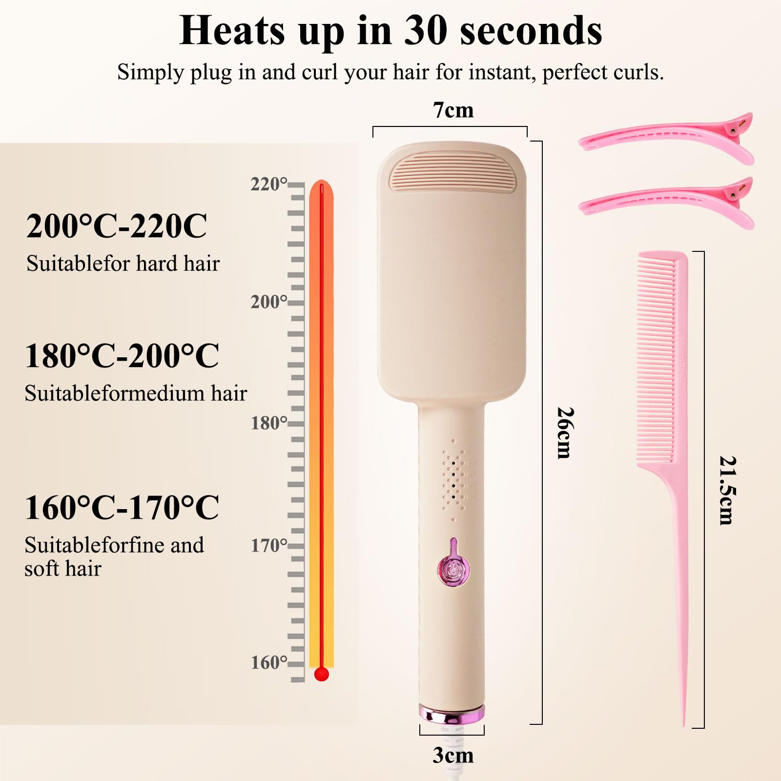 2 Fässer Meerjungfrau Welleneisen für Haare: 32mm Welleneisen Lockenstab, Beach Waves Lockenstab mit 4 Einstellbaren Temperaturen, Hitzeschutz & Reisesicherung | Locken für alle Haartypen