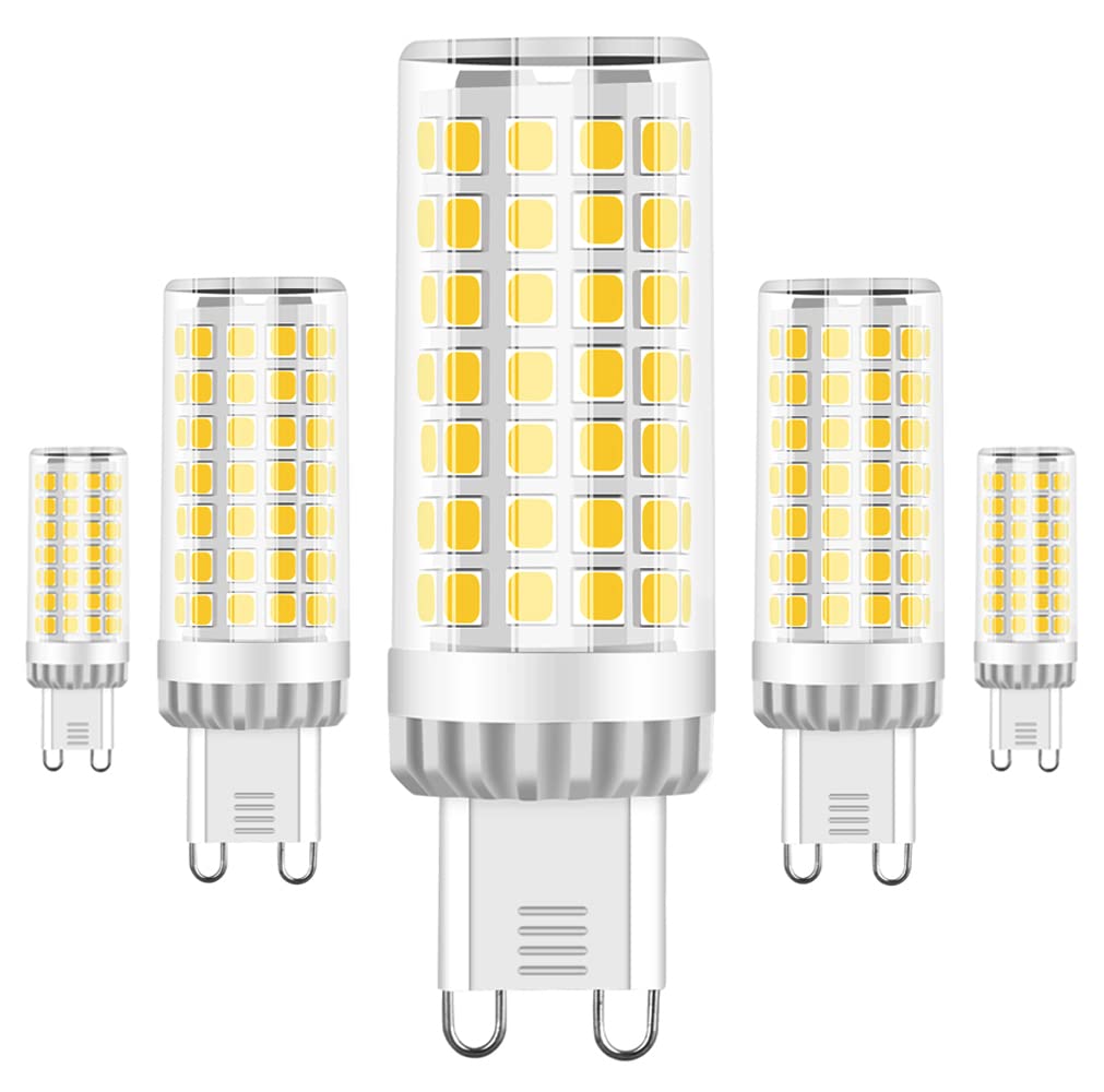 RANBOO G9 LED Bulbs 9W, 75W Halogen Bulb Equivalent, 750LM, Cool White 6000K, 360°Beam Angle, AC 220-240V, Non-Dimmable, Mini LED Bulbs G9, No Flicker, 5 Pack