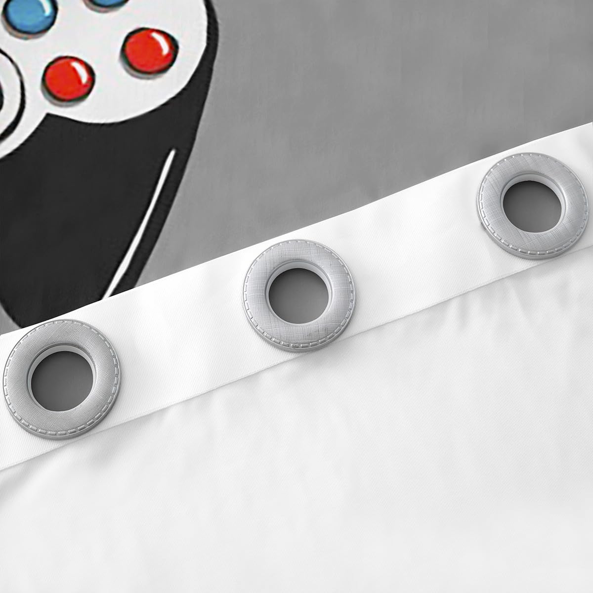 Gamepad Gaming Curtains Gamer Gray Window Curtains for Bedroom Living Room for Kids Boys Girls Various Video Game Window Drapes Modern Game Controller Decor Window Treatments,42 X 84 Inches,2 Panels