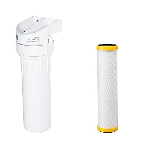 GE Sistema de filtración de agua de una sola etapa y filtro | Reduce más de 95 impurezas incluyendo plomo, cloro, arsénico | Kit de instalación y