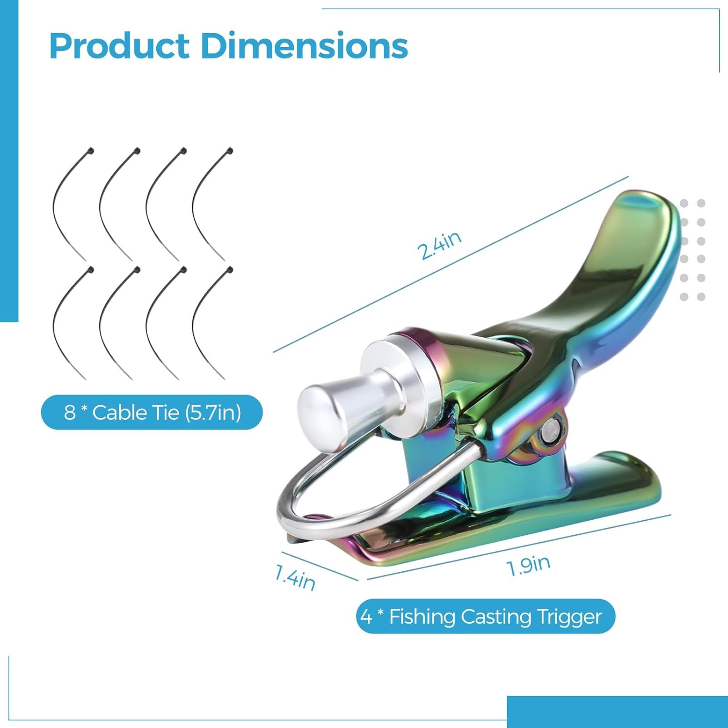 4 Fishing Casting Triggers, Beach & Surf Fishing Assist With Cable Ties