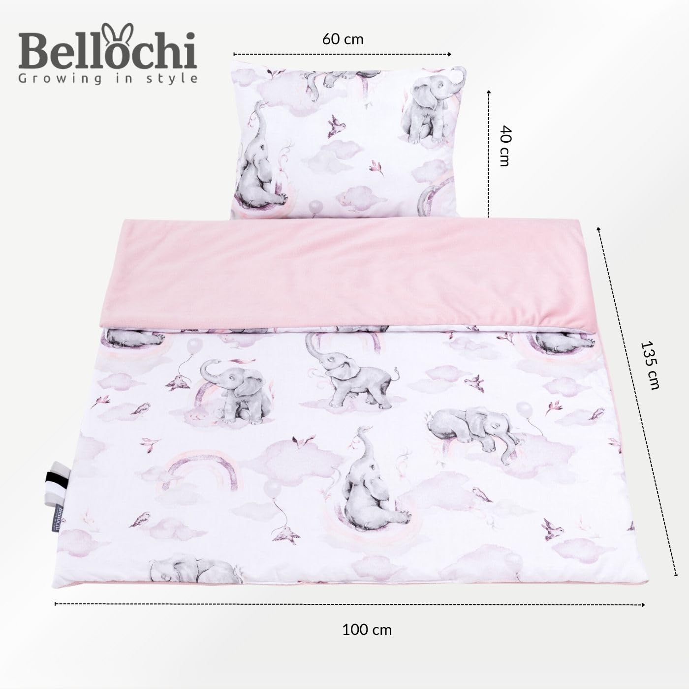 Bellochi pościel dziecięca 75 * 100 cm z wypełnieniem, SET - kołdra dziecięca 70x100 cm z poduszką | miękka i oddychająca - wykonana w 100% z bawełny - Habarigani
