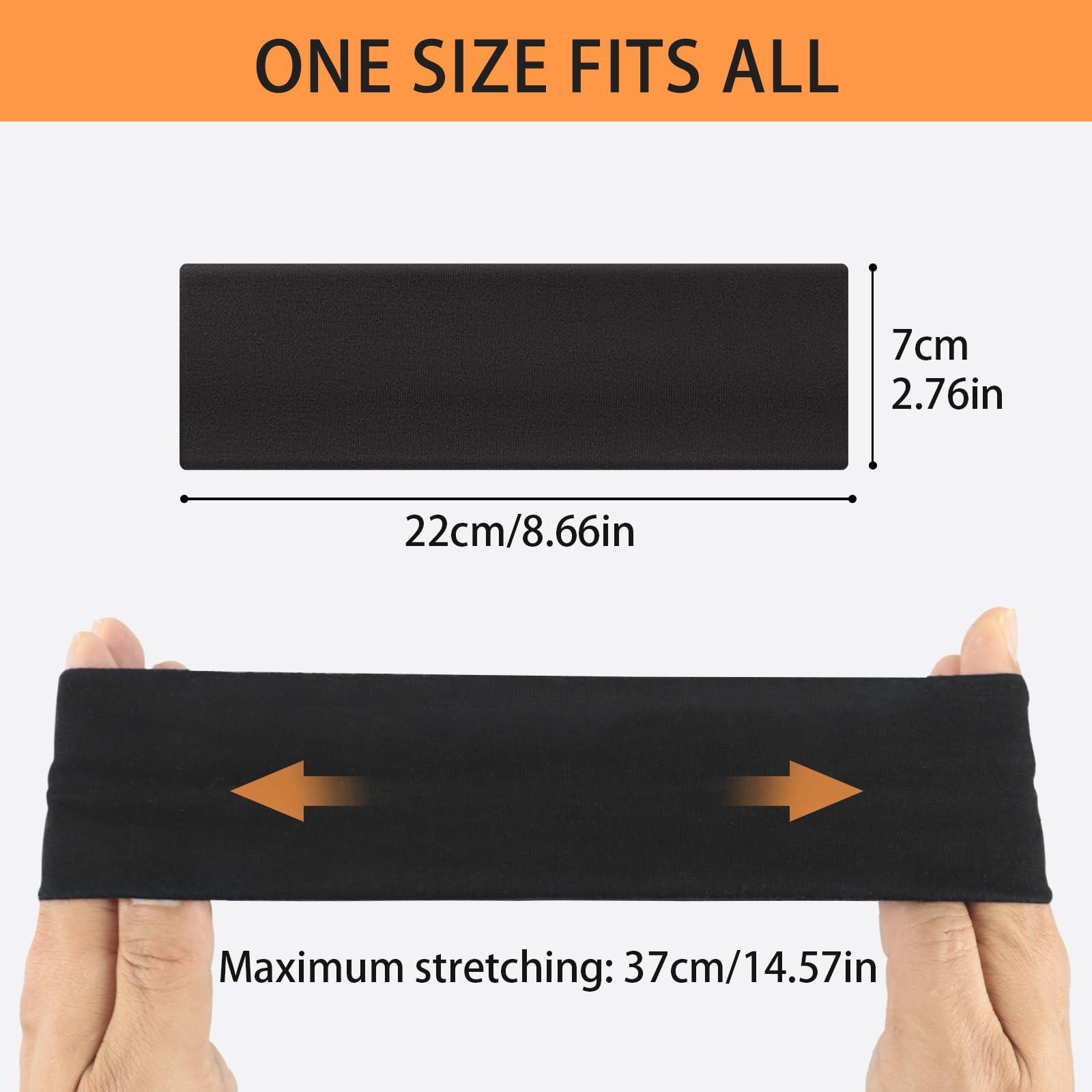7cm Fascia Capelli Donna Uomo | Fasce per Capelli Sport Antiscivolo e Traspiranti per Palestra/Yoga | Fasce Capelli Unisex | Confezione da 2 Pezzi (Nero e Marrone)